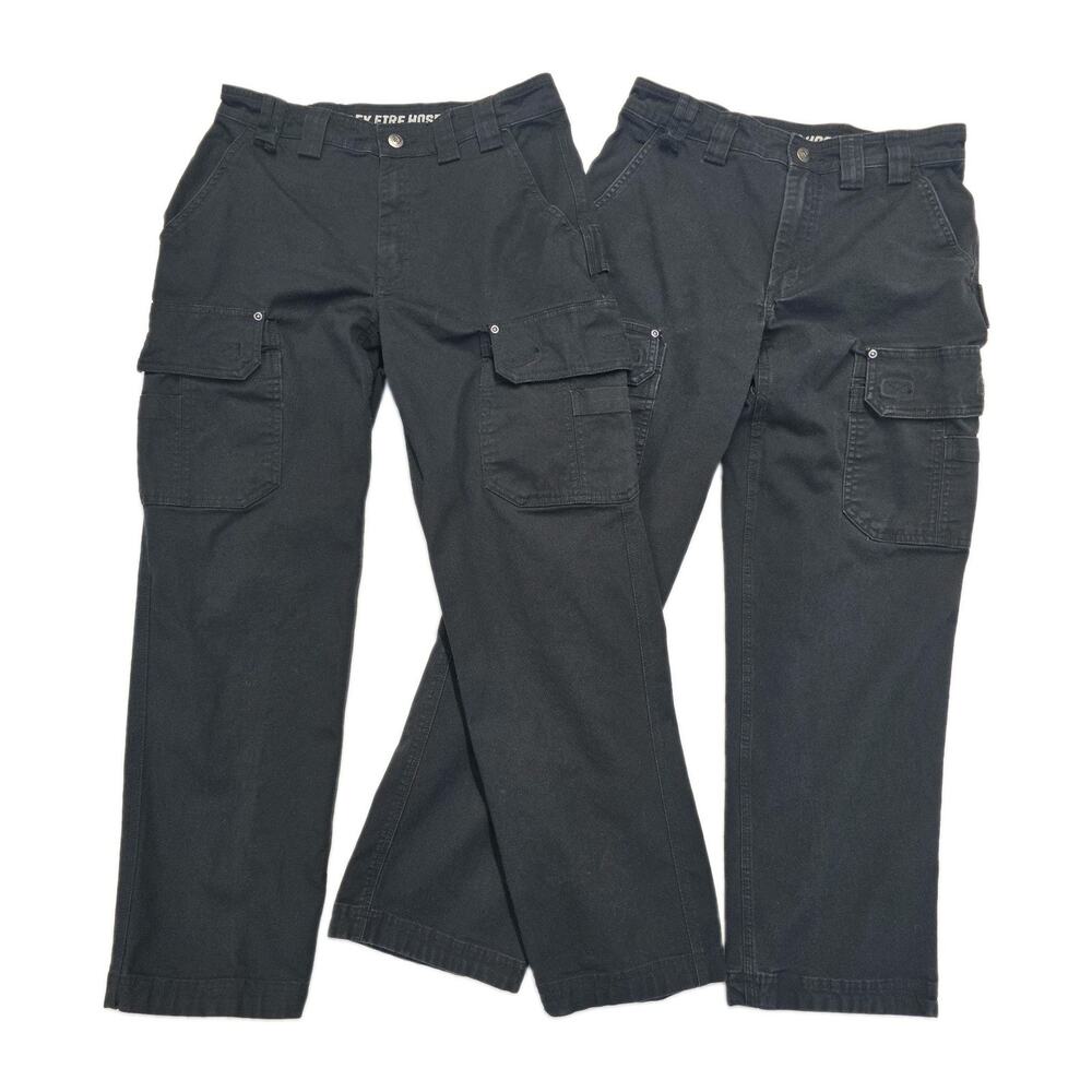 Duluth Trading Co. Lot of 2 Flex Fire Hose Cargo Pants Mens 32x30 Black Utility